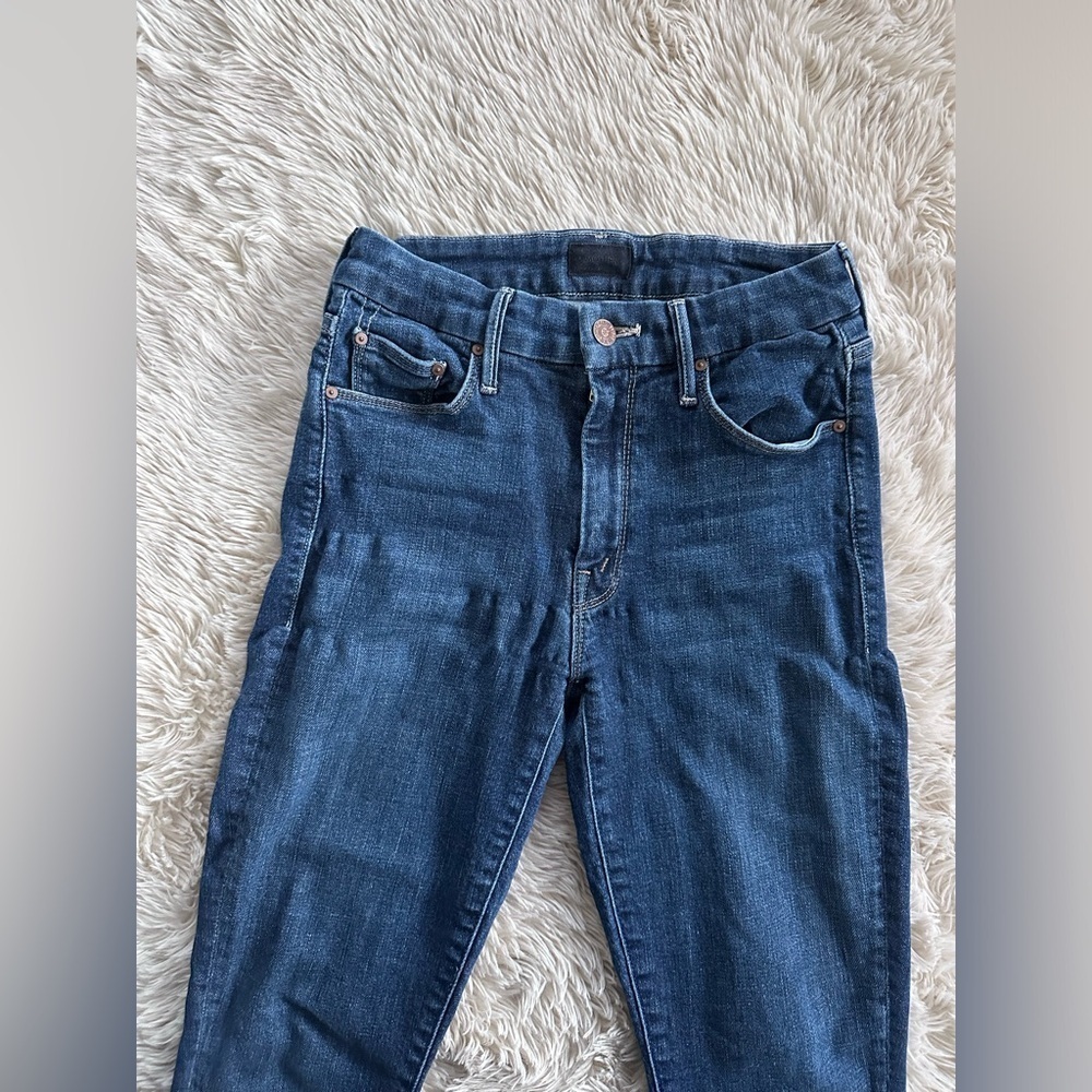 Mother Denim The Looker Crop Jeans in Switch it Up Medium Wash Skinny Size 26 - Picture 5 of 16